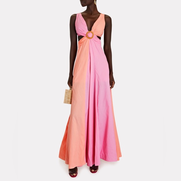 STAUD Dresses & Skirts - STAUD Passage Colorblock Cut-Out Maxi Dress